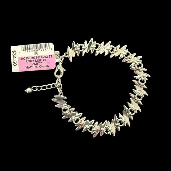 INC International Concepts for Macy’s Marquise Silver-Tone Bracelet - Picture 2 of 3